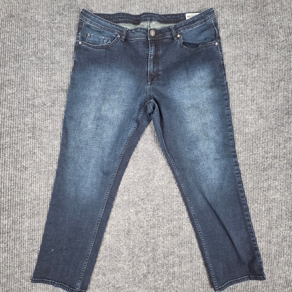 Buffalo David Bitton Jackson Straight Stretch Dark‎ Wash Denim Jeans Mens 40x30
